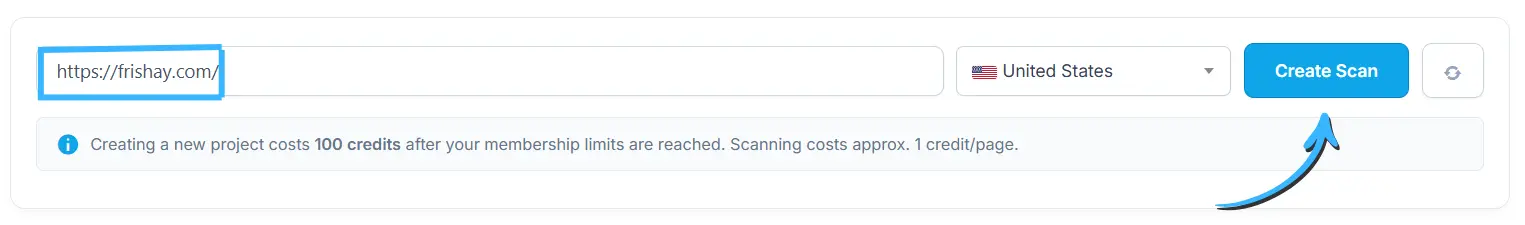 Enter Your Website URL